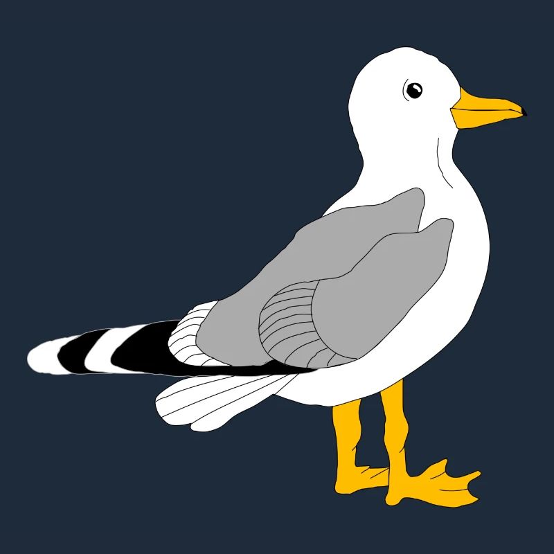 Whimsical Grey Wing Duck Illustration
