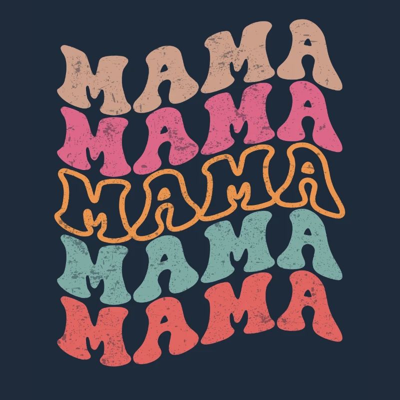 Retro Groovy Mama Text Pattern