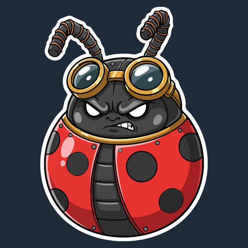 Steampunk Ladybug Red and Chrome Armor