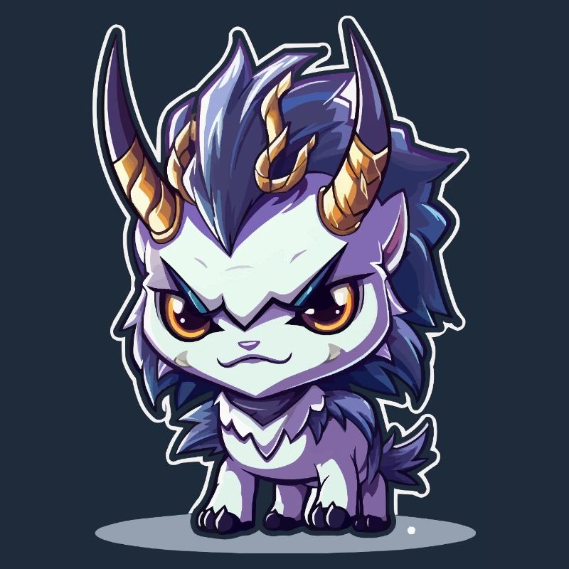 Kleiner Hörnerdrache im Chibi-Stil