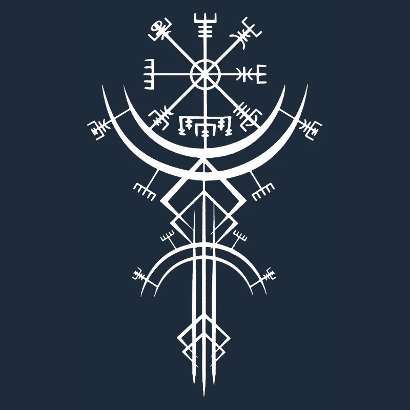 Weißes Symbol eines Wikinger-Kompasses