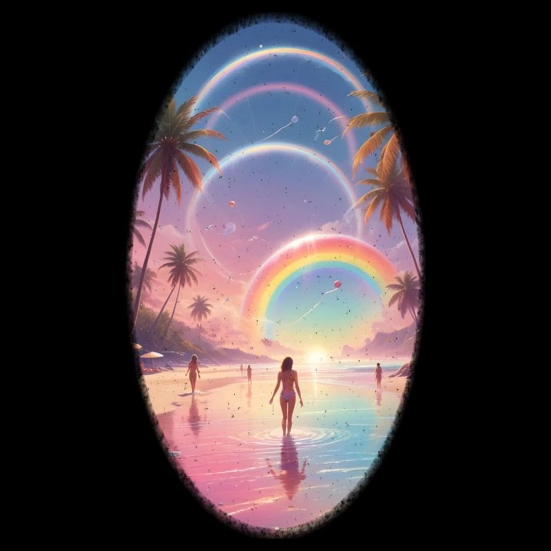 Pastel Beach Rainbow Dream