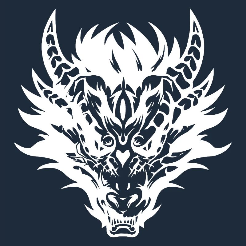 Conception complexe de masque de dragon tribal