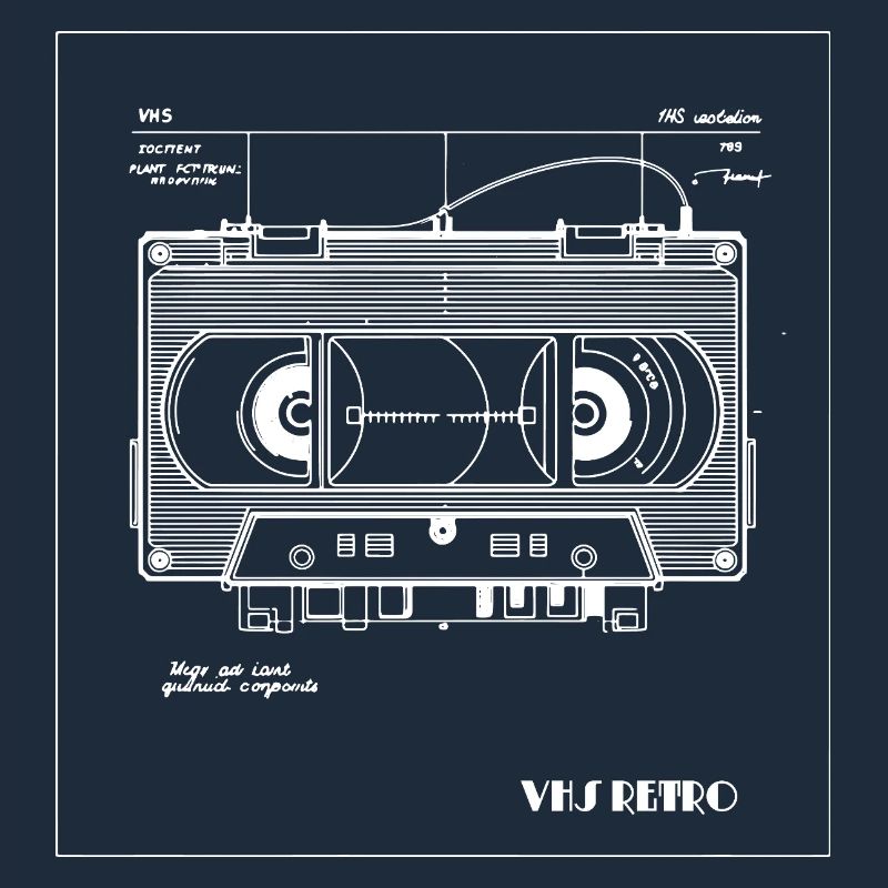 Retro VHS Cassette Tape Illustration