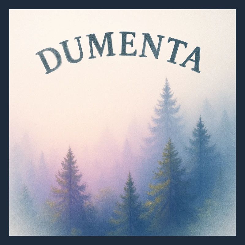 Paysage forestier avec lettrage Dumenta