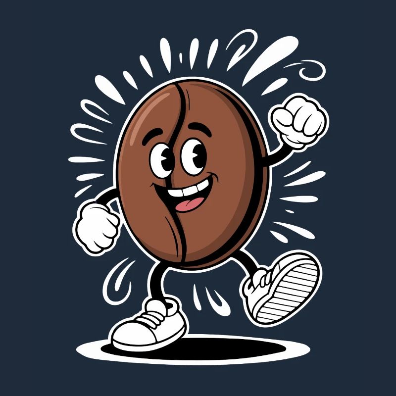 Dancing Coffee Bean Cartoon Coffee