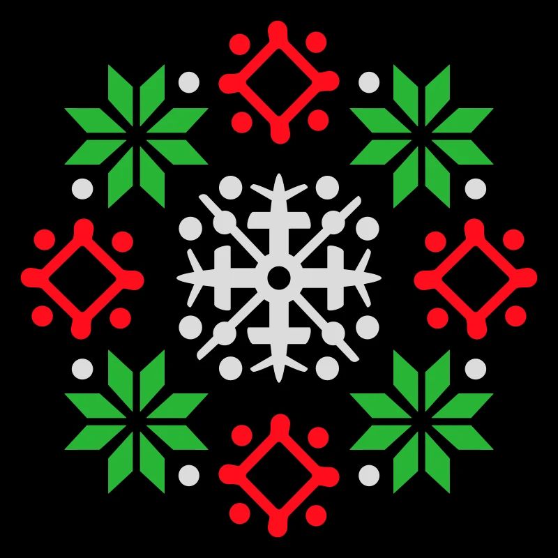 Schneeflocken Muster Weihnachtspullover Schnee