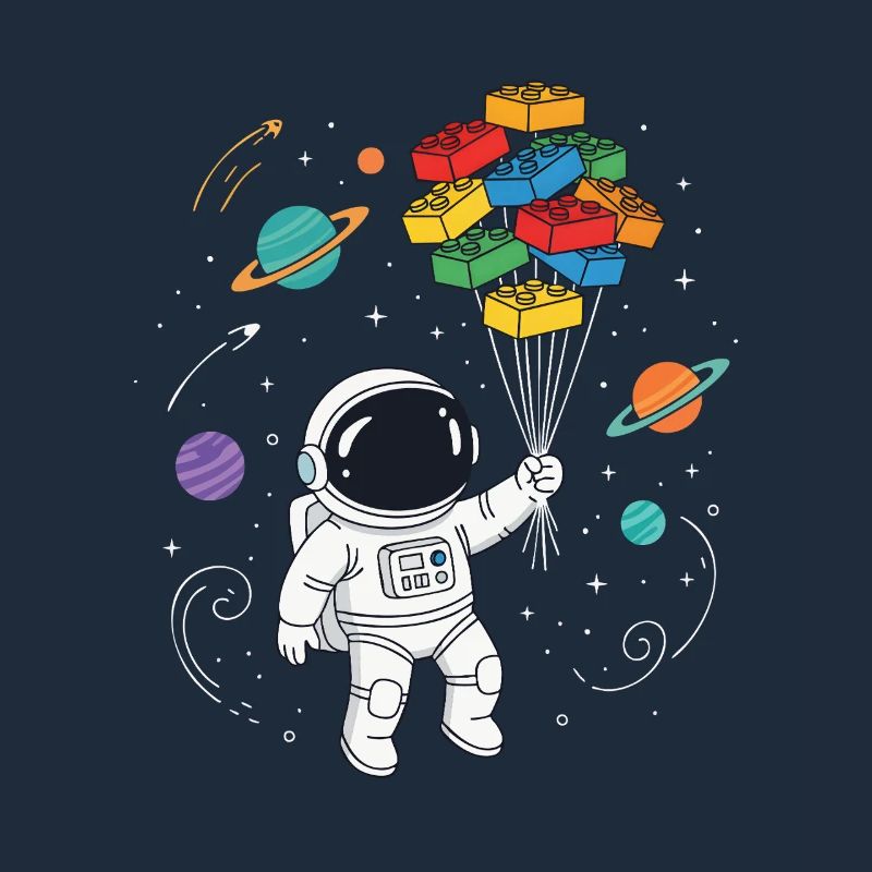 Blocs de construction d’astronautes Construction de briques spatiales