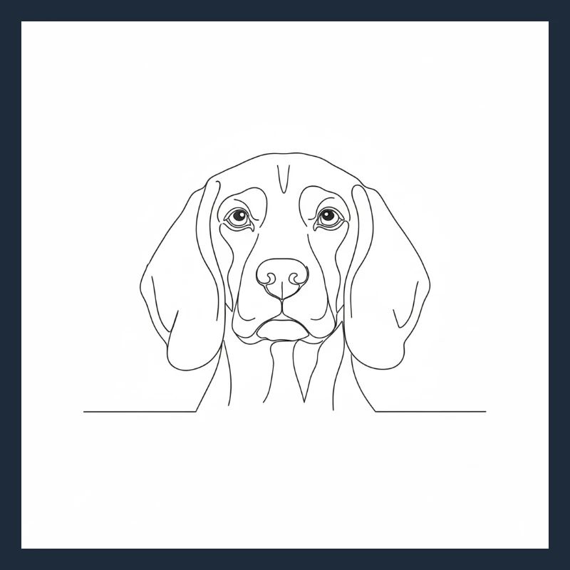 Beagle Line Portrait Head