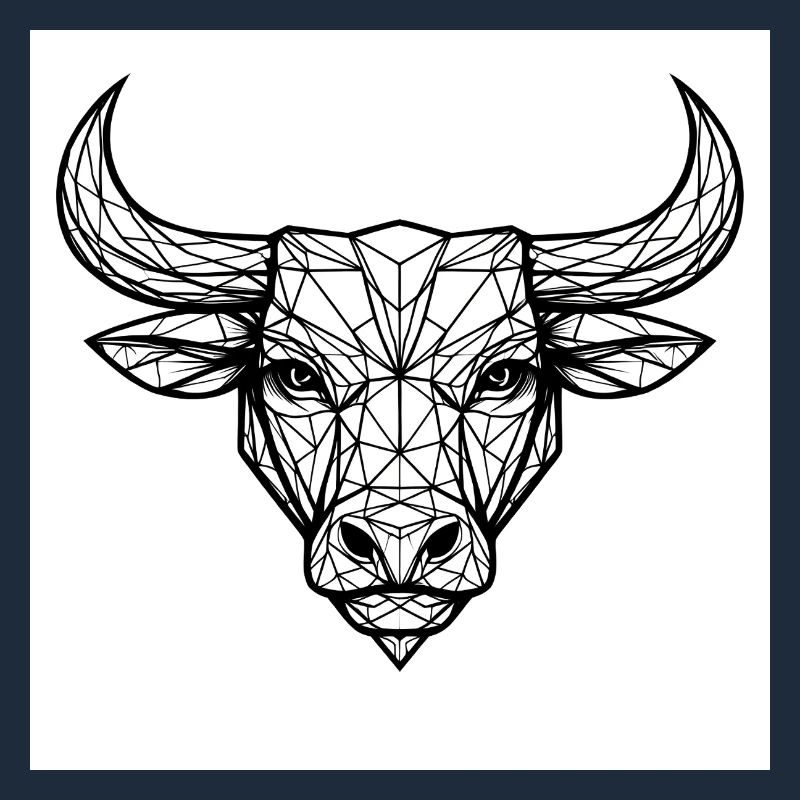 Geometric bull's head