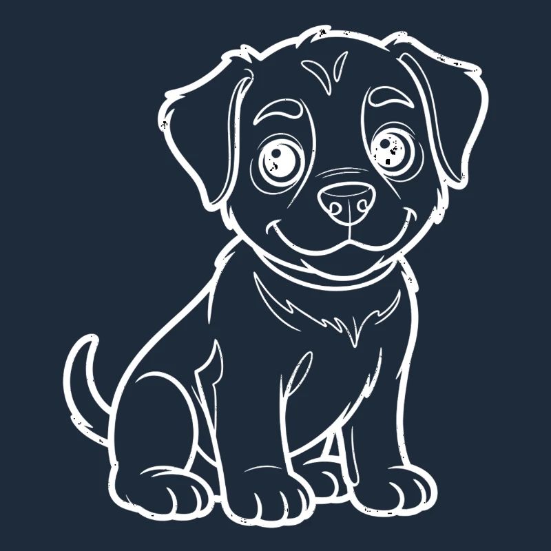 Un plan de chiot heureux