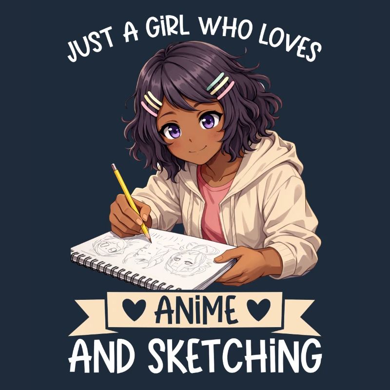 Nur Ein Mädchen, Das Anime Liebt Und Afro Zeichnet