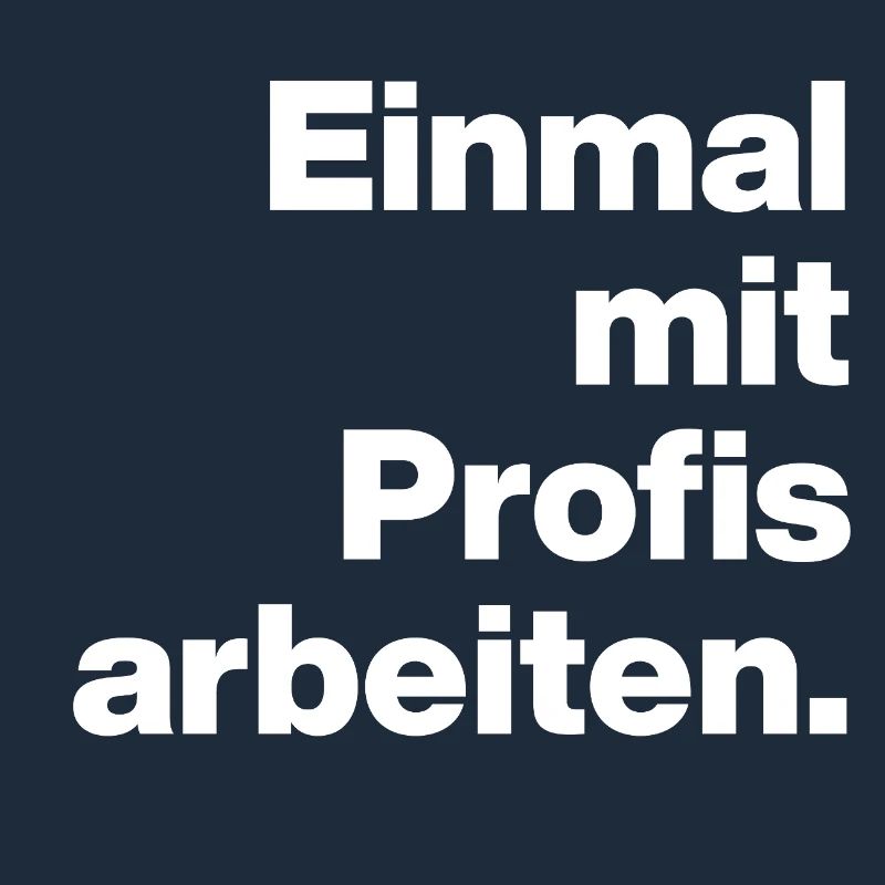 EINMAL MIT PROFIS ARBEITEN. SARKASMUS, FRECH AZUBI