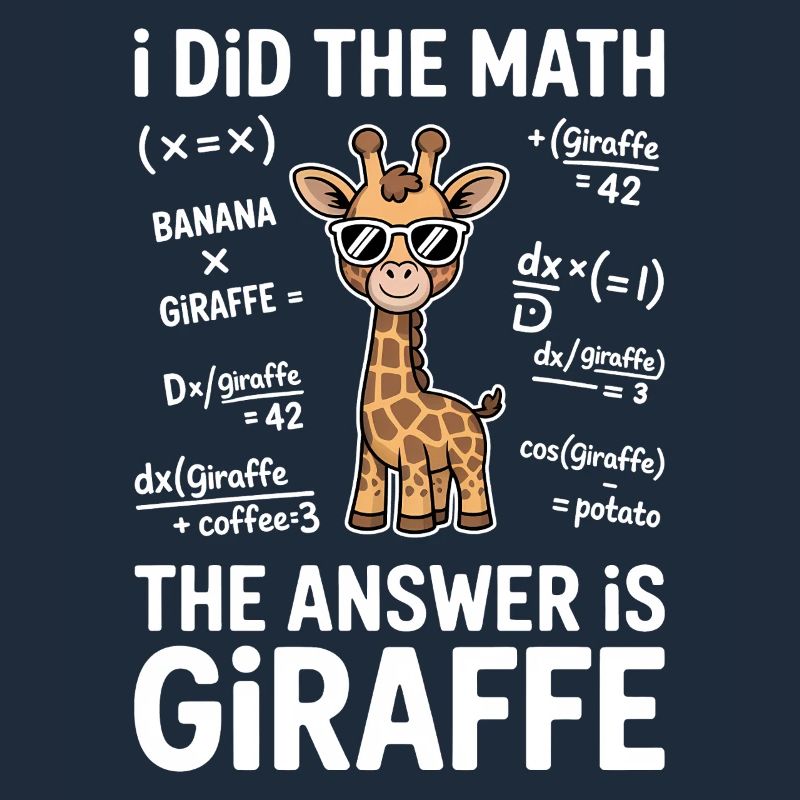 Math Sayings Giraffe Funny Math Gift