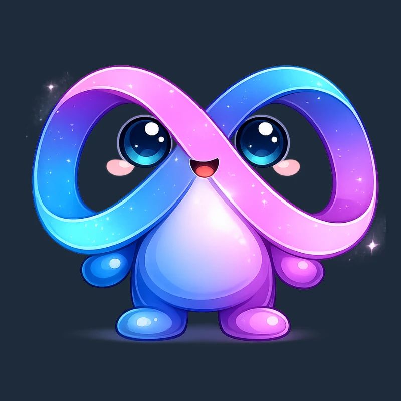 Niedlicher Meta-Infinity-Maskottchen-Aufkleber