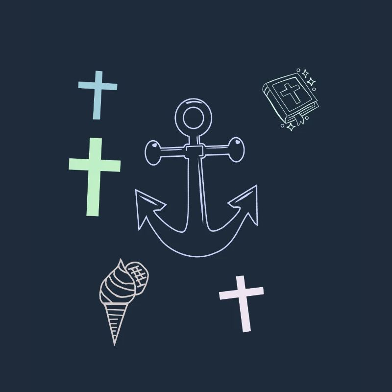  Anker Kreuz Eis maritim