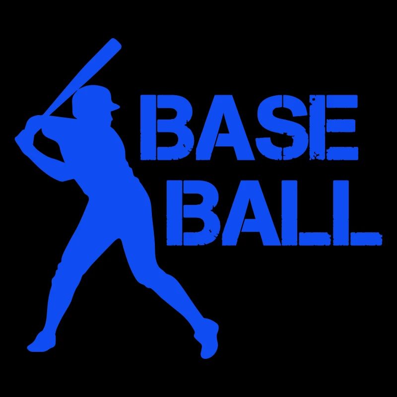 Baseball Silhouette in Blitzblau