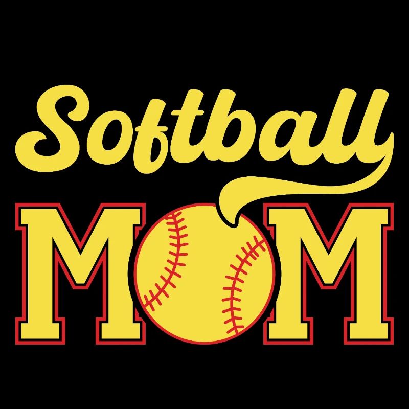 Logo rétro de maman de softball