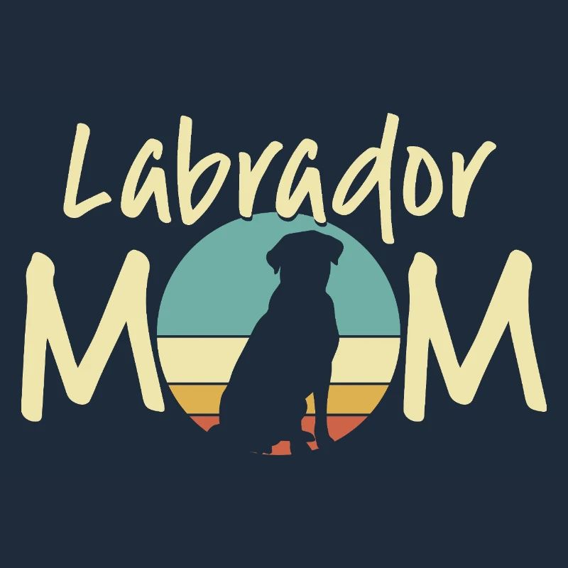 Labrador Mom Retro Sunset Design