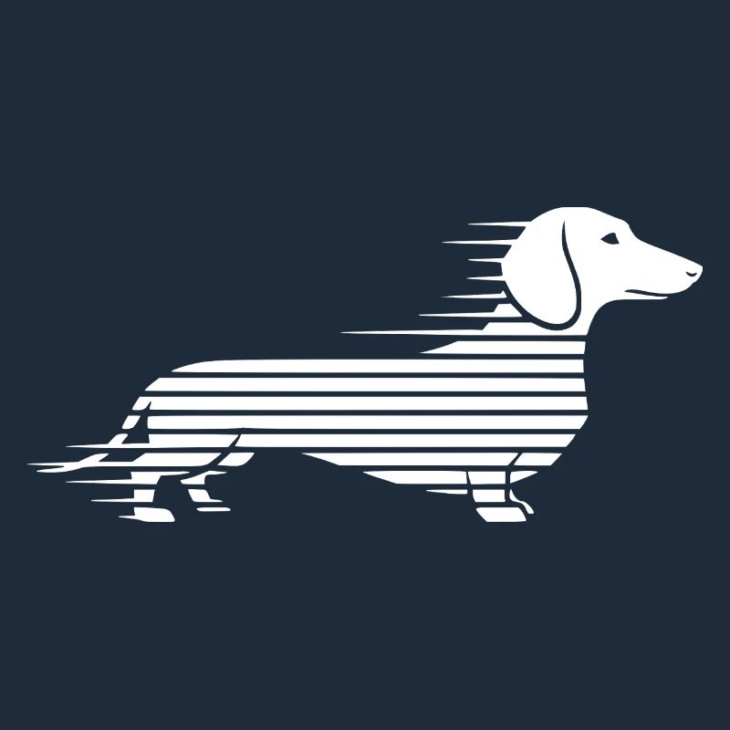 Teckel rayé en course