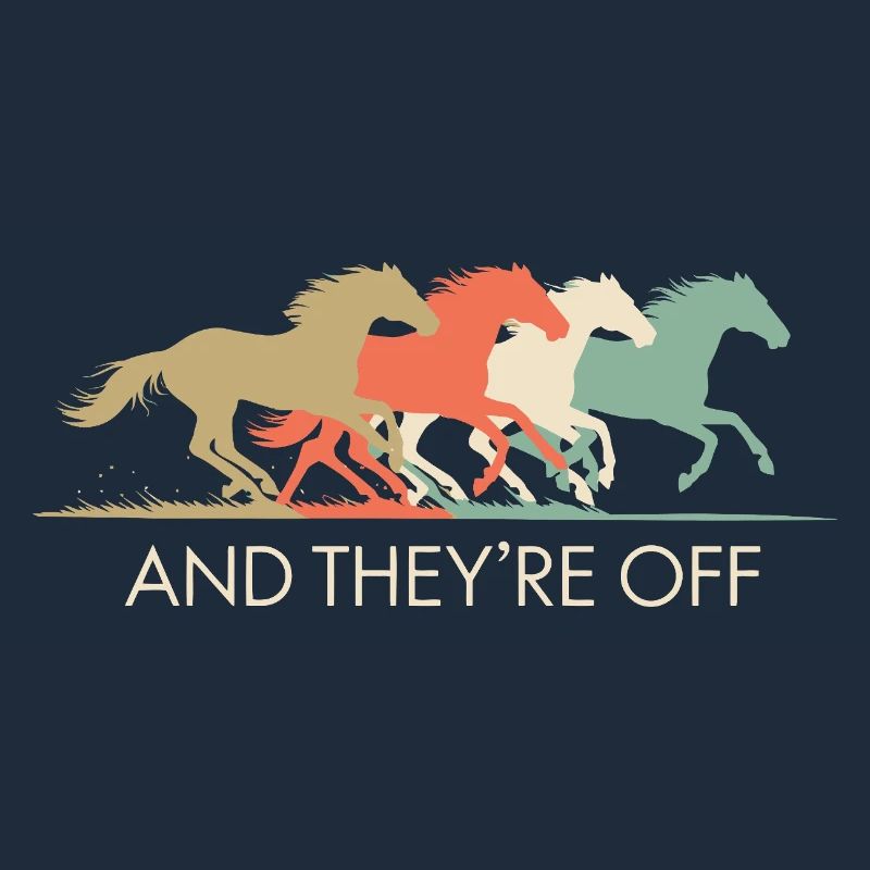 Illustration de chevaux de course vintage