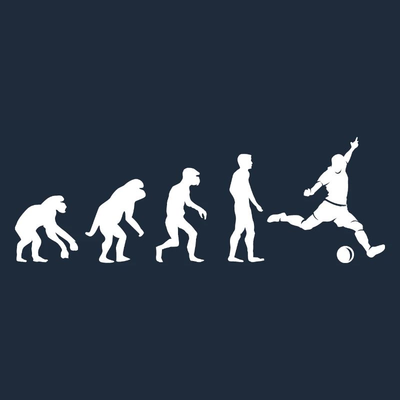 Fußball Evolution Affe lustige Designs Fan Logo