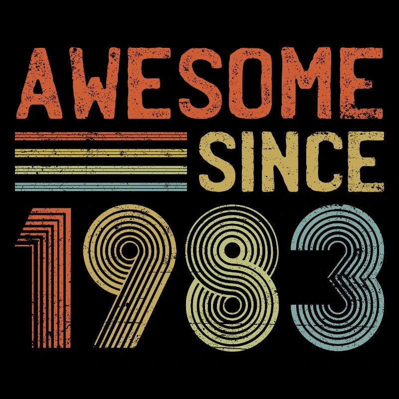 Vintage 1983 Retro Text Design