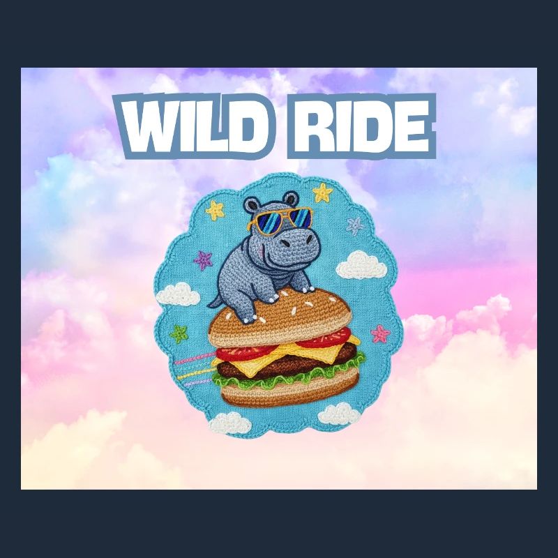 Wild Ride Hippo Burger Patch