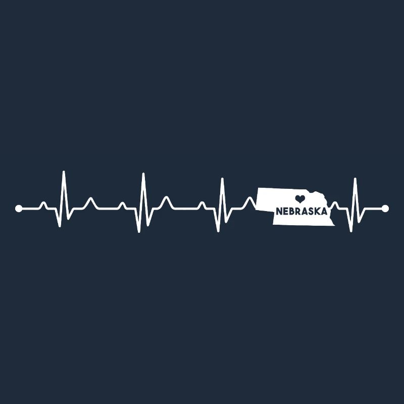 Nebraska State Heart Outline Cornhusker Pride