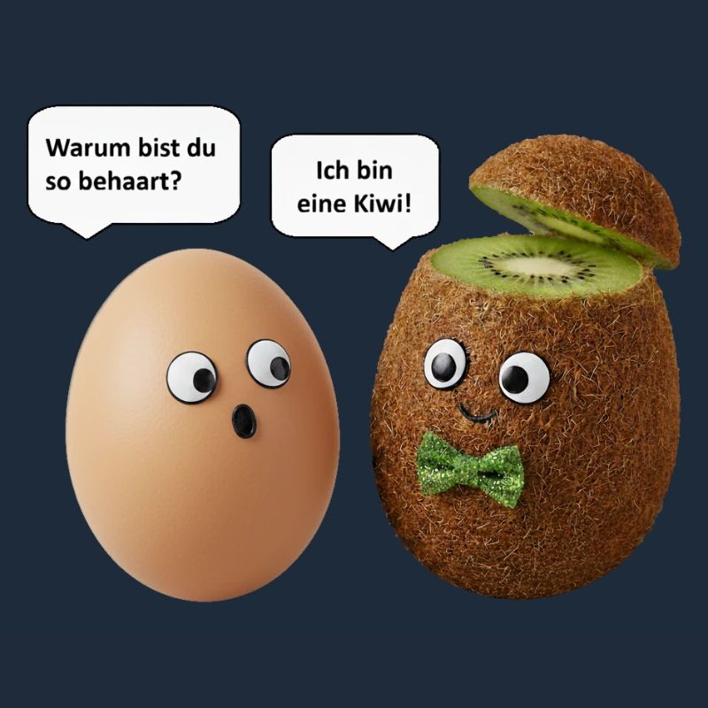 Kiwi and Egg Comedy Design