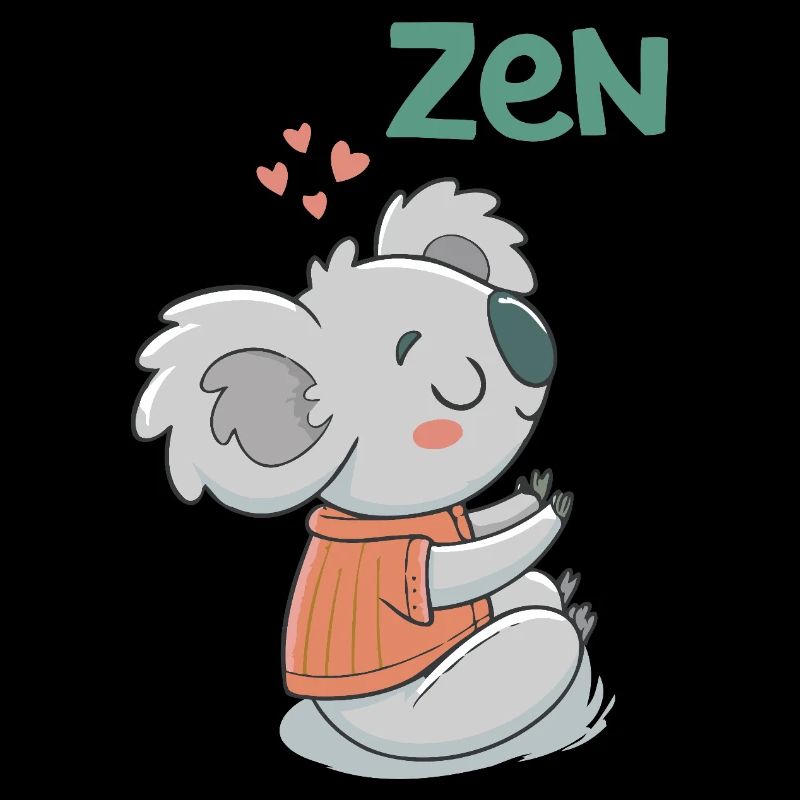 Koala Zen im orangefarbenen Pullover