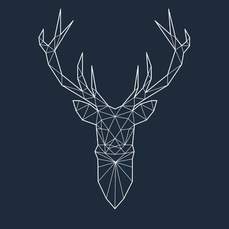 Deer head in triangle design (white)