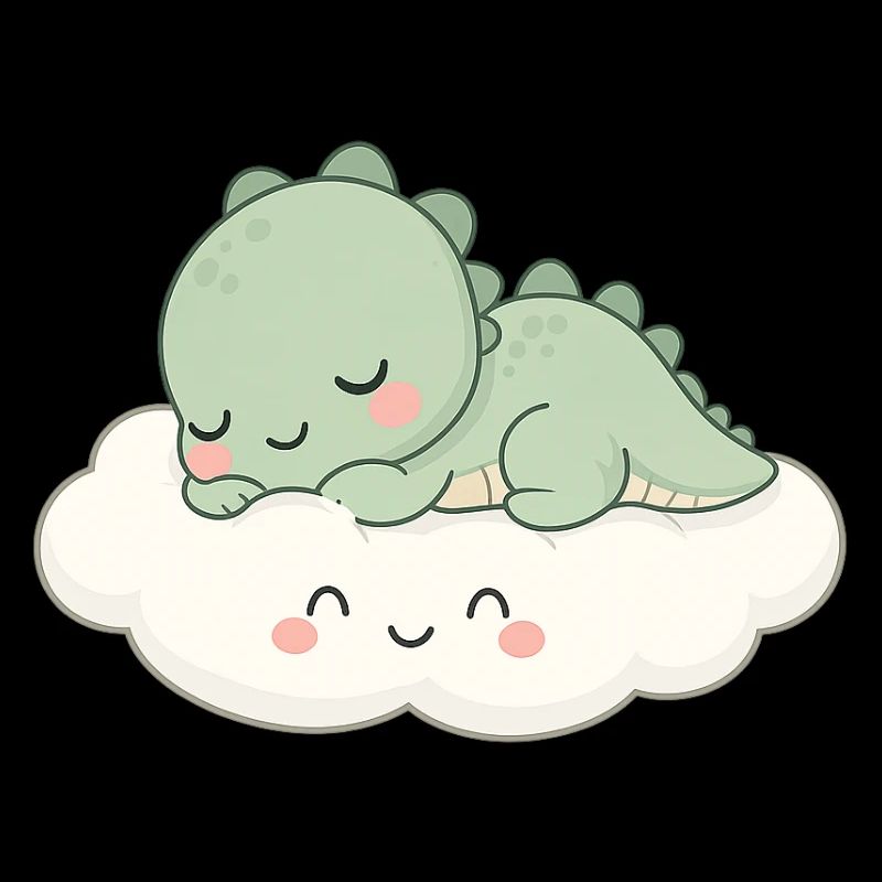 Sleeping dinosaur on cloud