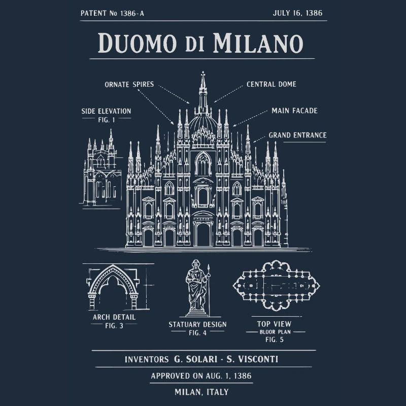 Illustration du plan du Milano Duomo
