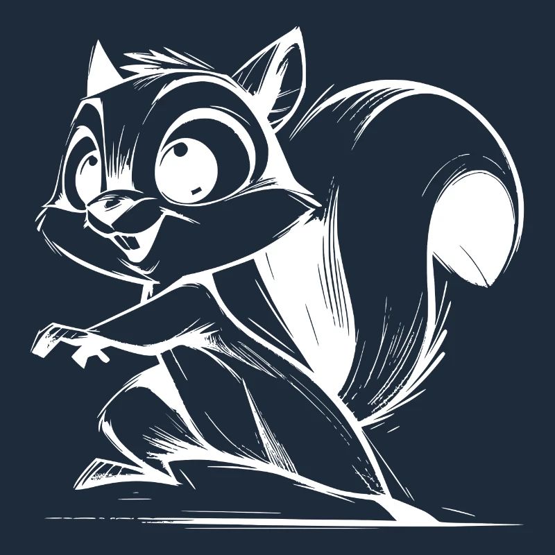 Mignon bébé écureuil dessin au crayon