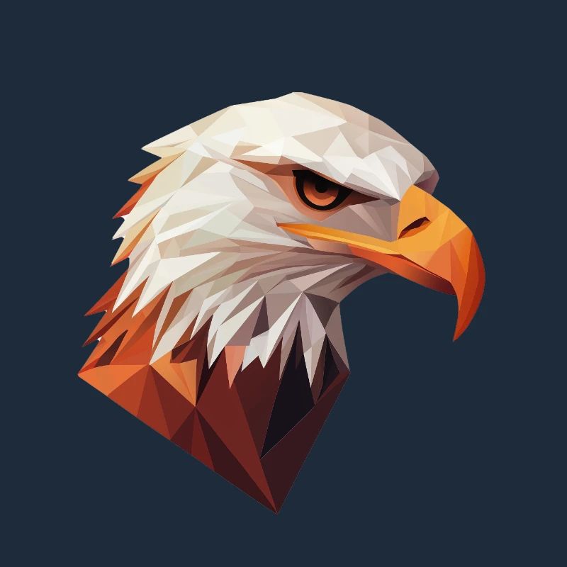 Eagle Head Low Poly Art Logo Design