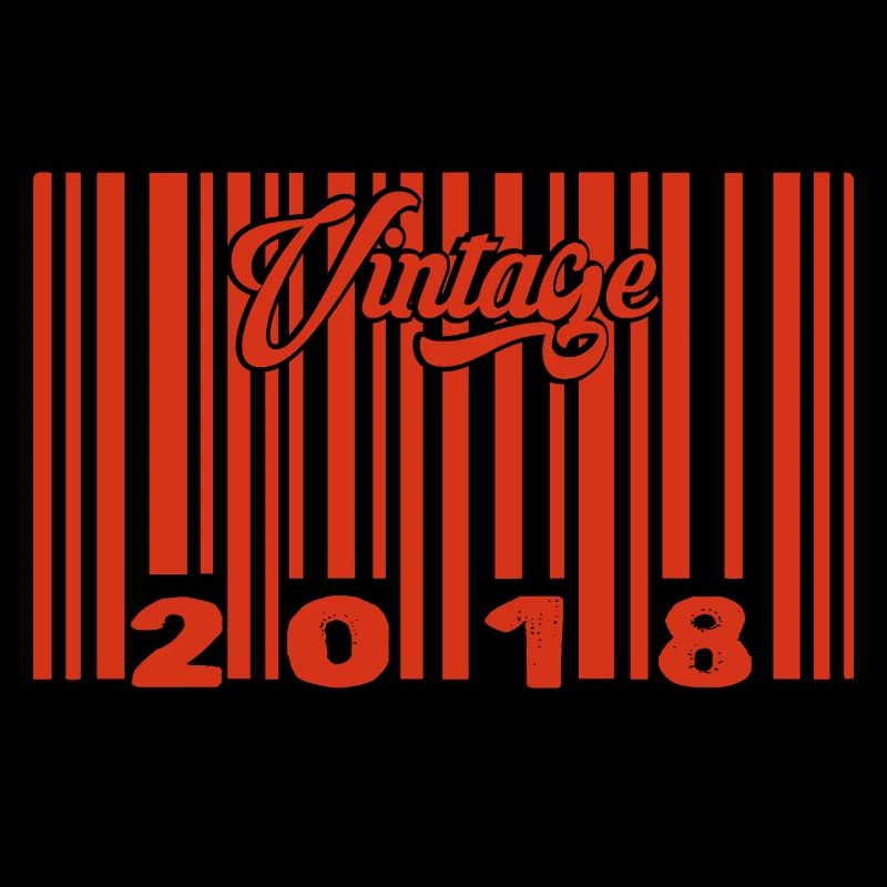 Vintage 2018 born in 2018 7 years bar code anniversair