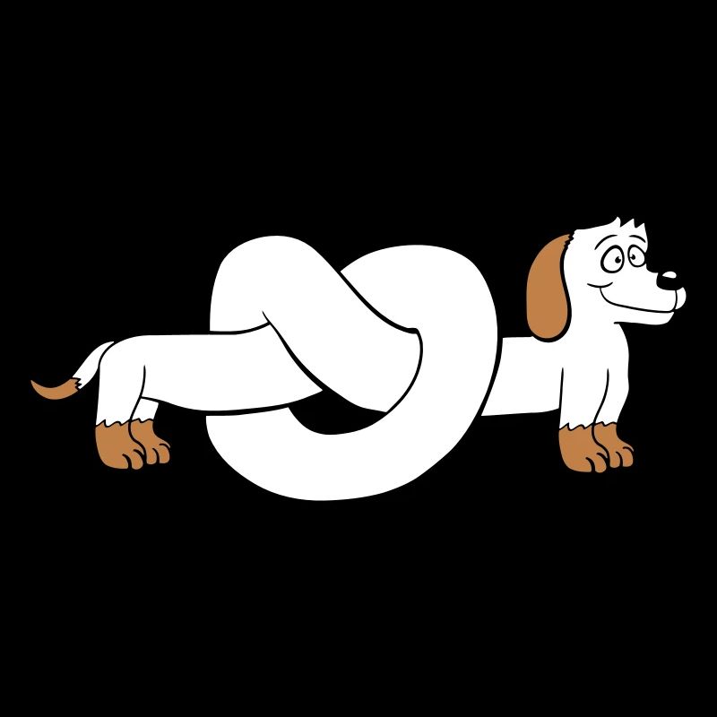 Hund Dackel Brezel Form Knoten Langer Körper Comic
