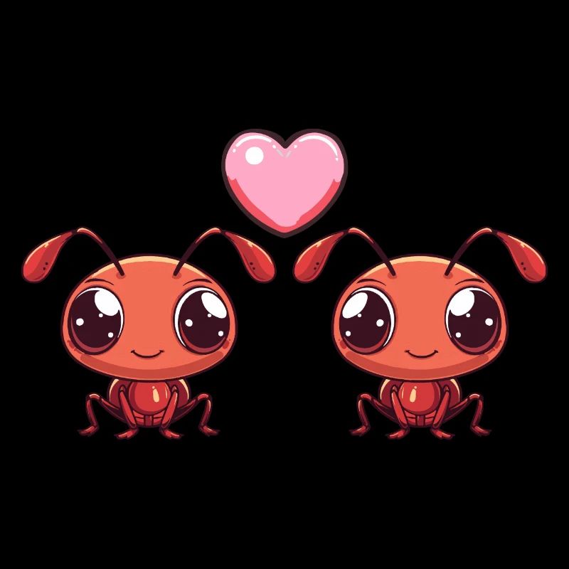 Couple de fourmis Amour La Saint-Valentin