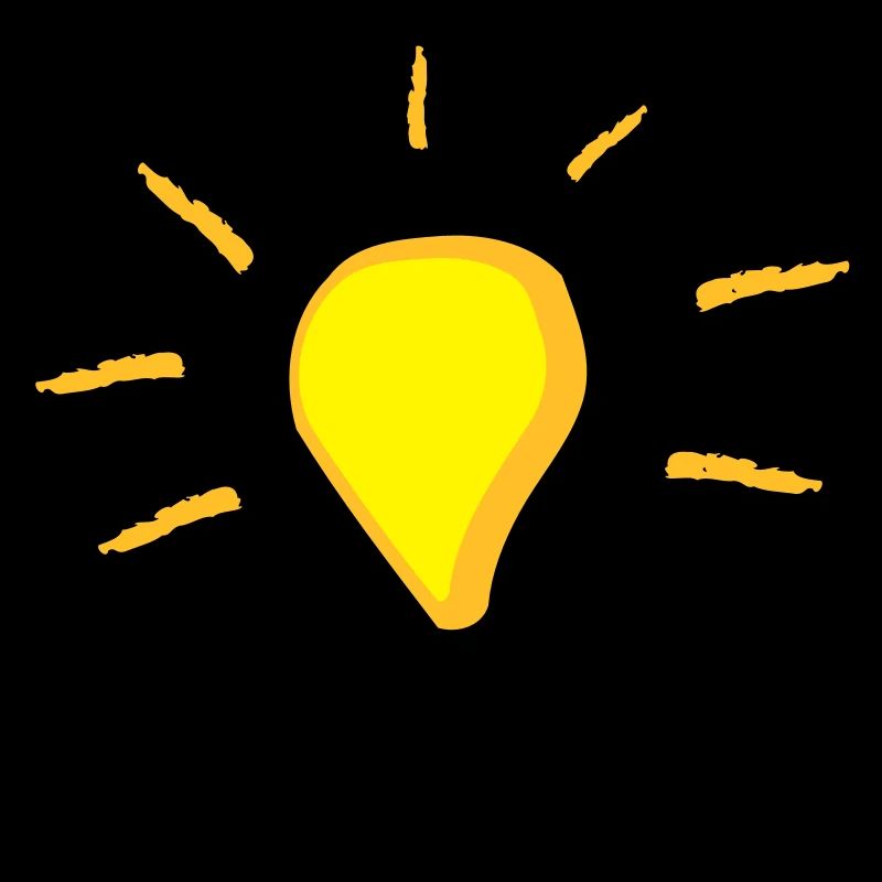 Yellow light bulb turned on