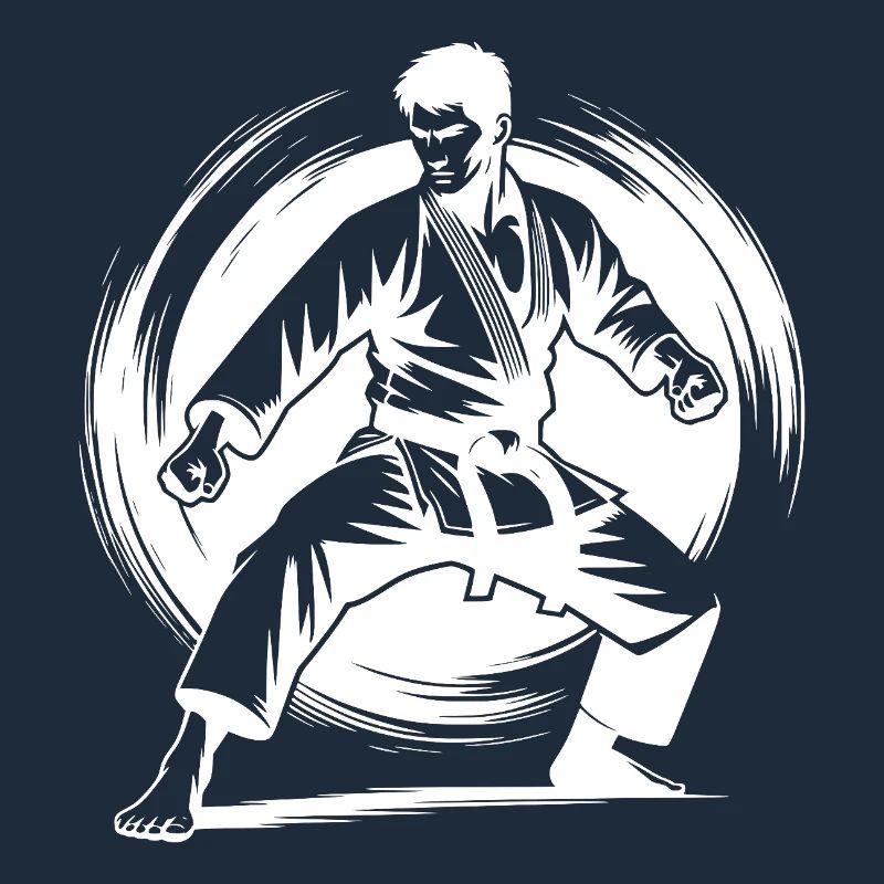 Strong Karate Posture with Martial Arts and Respect