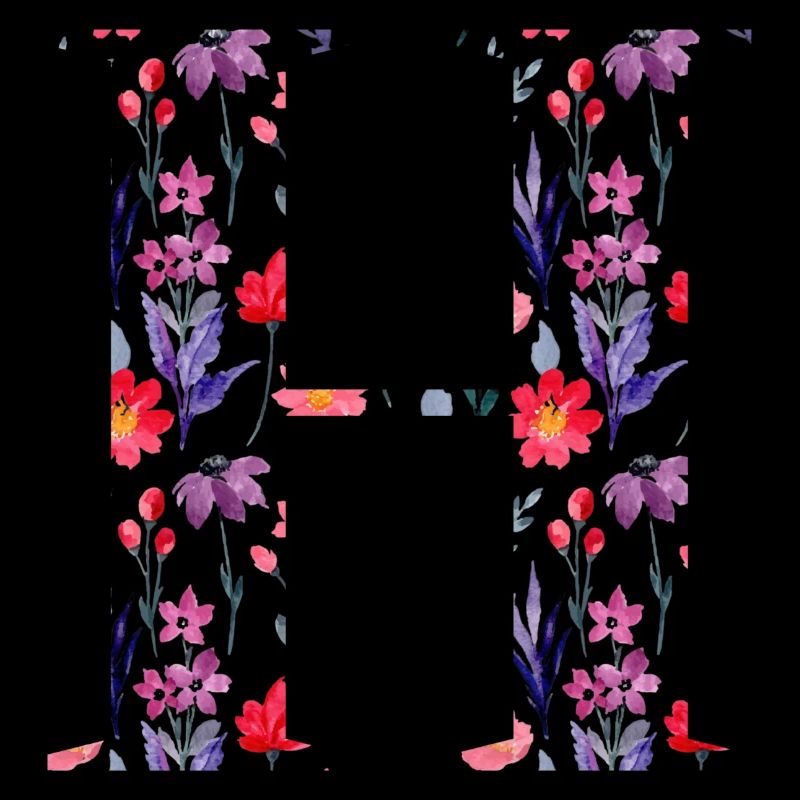 Personalized floral letter h - gift idea