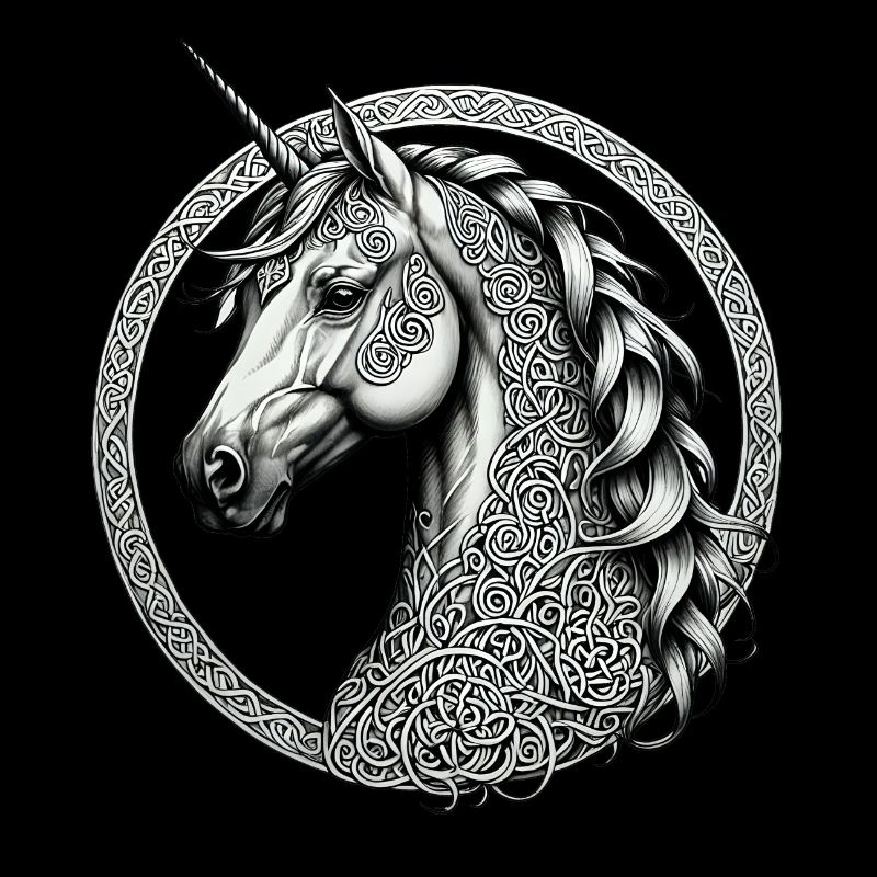 Licorne avec nœud celtique