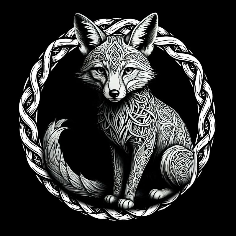 Fuchs mit keltischem Knoten 01