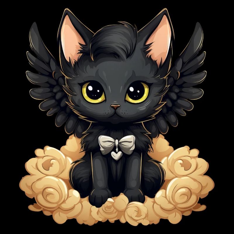 Dunkle Emo Gothic Engel Katze – Unverwechselbares