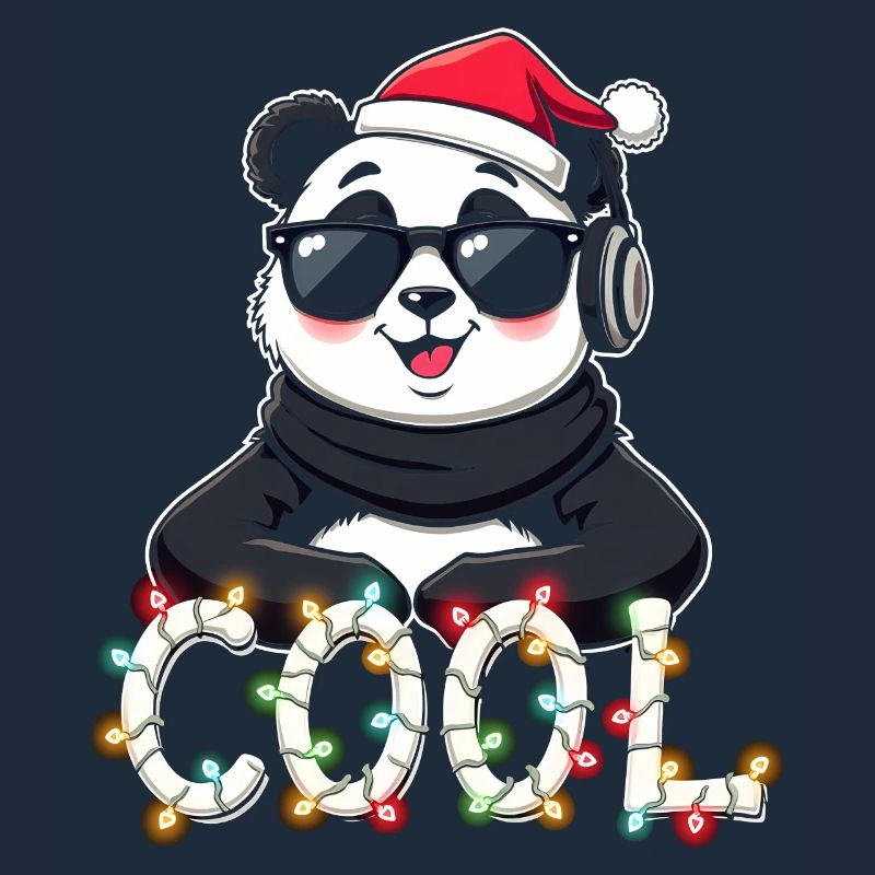 cool panda christmas
