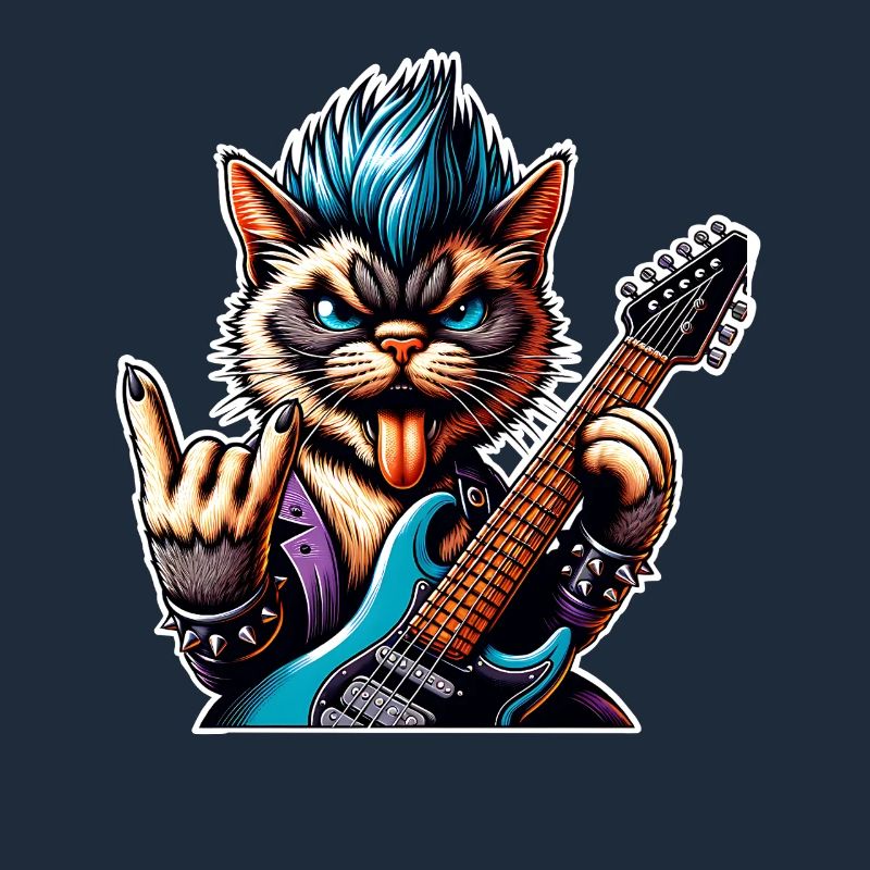Cat Rock and Roll Guitarist