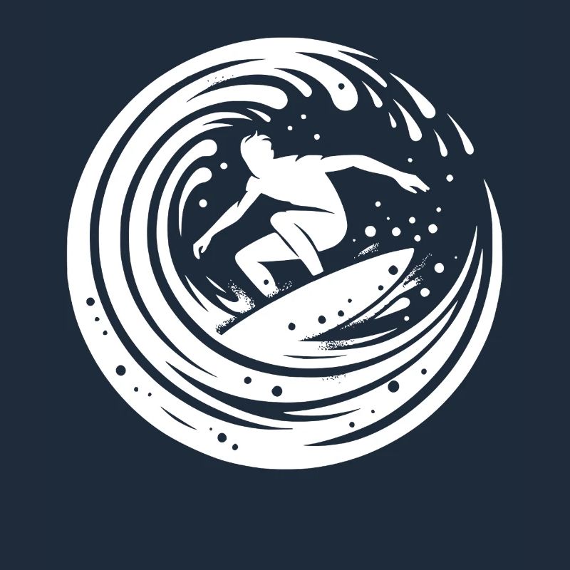 Surfeur cool surfant dans la vague