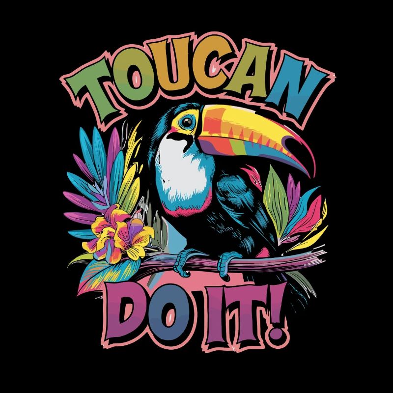 Toucan Fais-le ! Toucan coloré sur branche avec