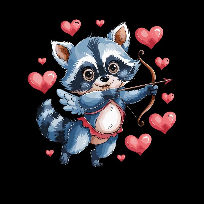 Cupidon viverrin avec flèche et cœur